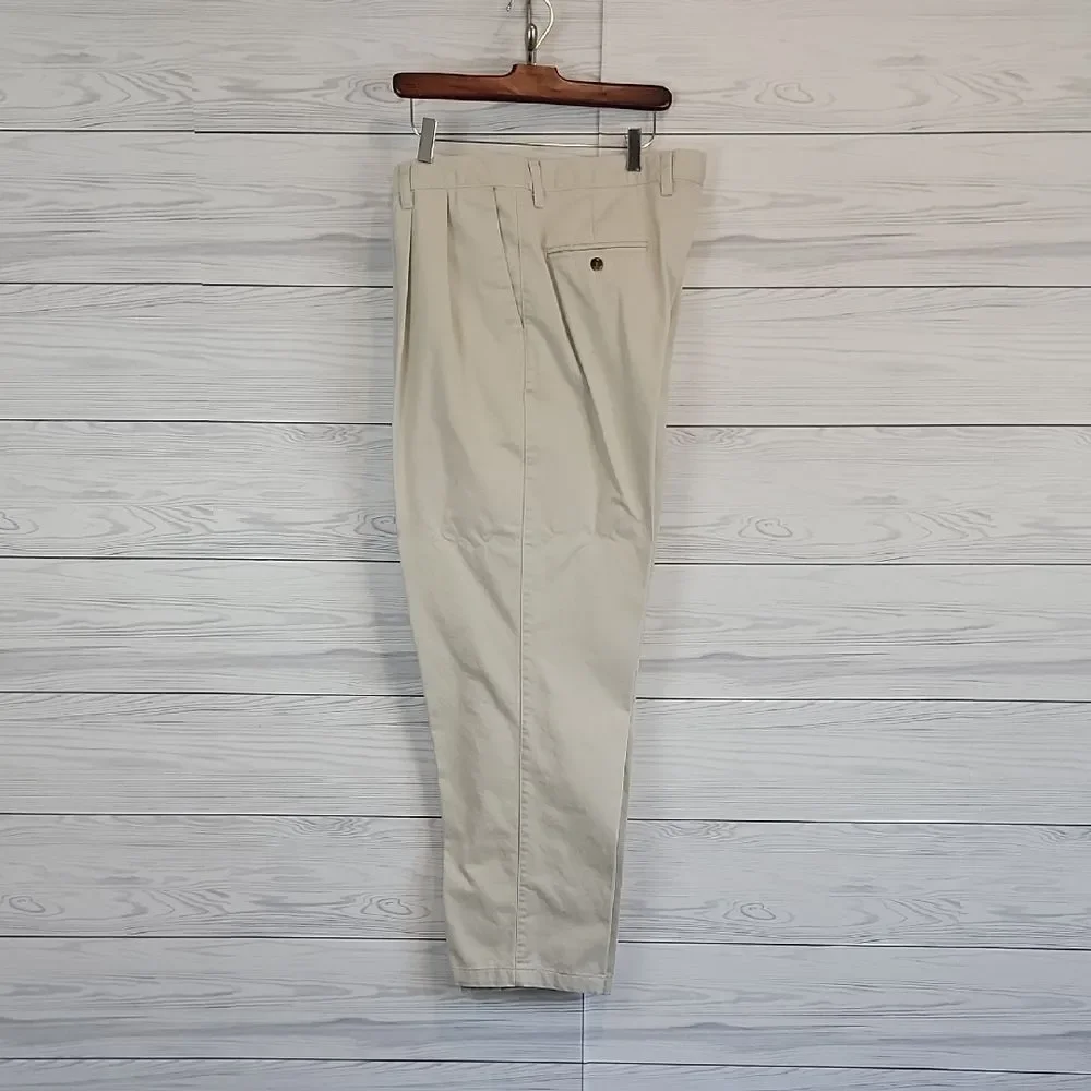 Docker Chino Pants Vintage 90s Pleated Front - Light Tan Mens Size 38
